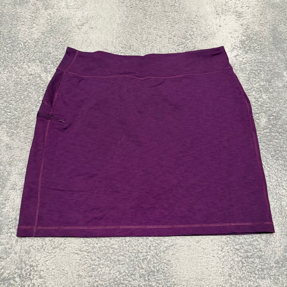 Duluth Trading Co NoGA Stretch Skort Skirt Womens XL Purple Pocket Pull On